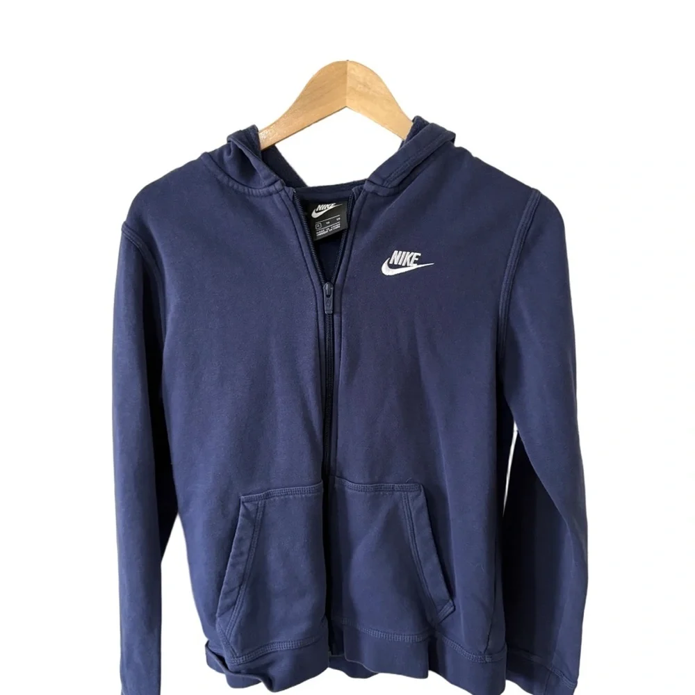 Nike Full Zip Hoodie Kids XL Navy Blue Fleece Standard Fit